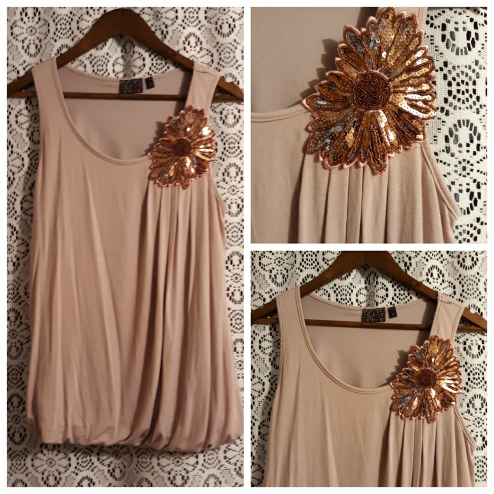 LIGHT MAUVE FLORAL TANK